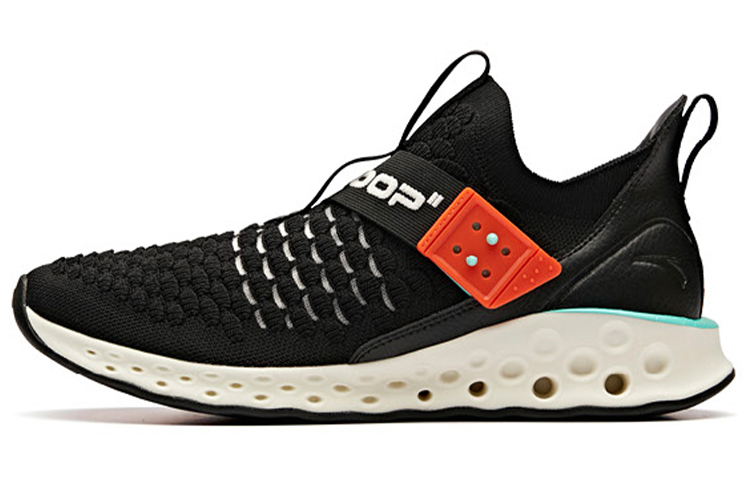 Anta Shock Absorbers Low Top Running Shoes Men's Black Orange