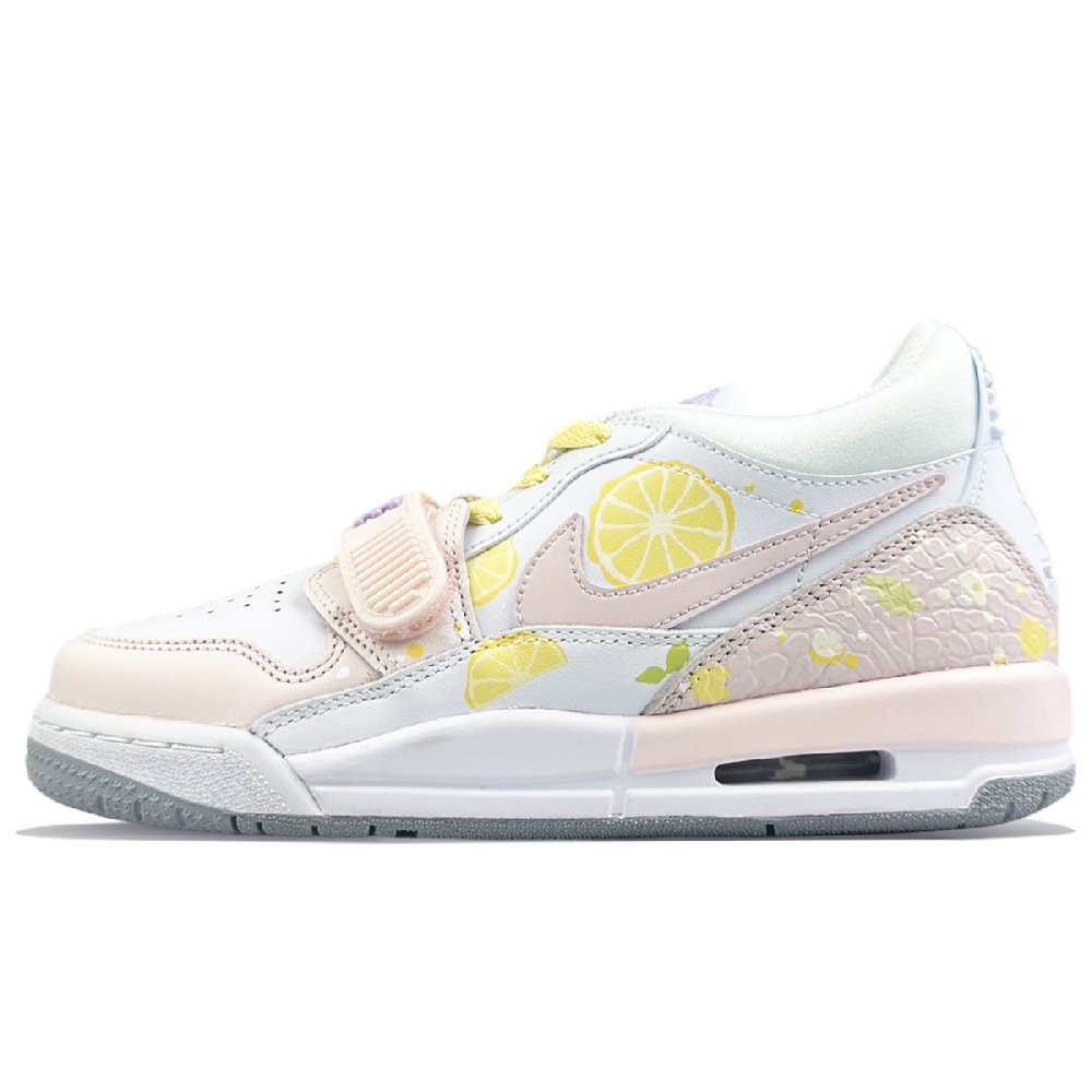 Jordan Legacy 312 Cushioning Wear-Resistant Low-Top Vintage Basketball Shoes GS Pink White