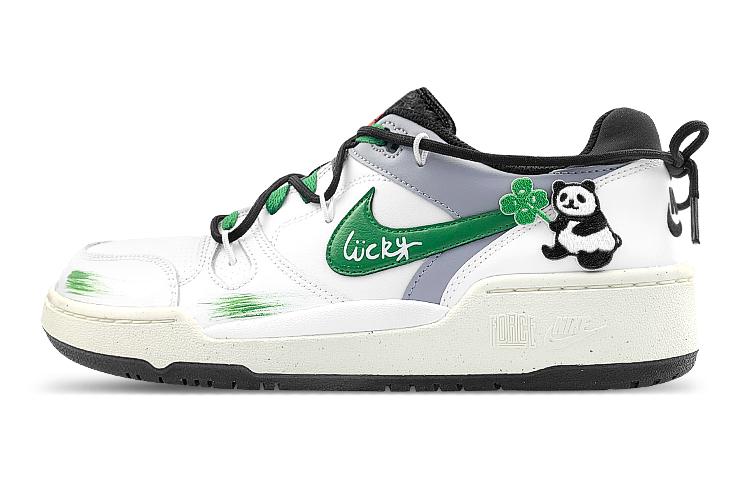 Nike Full Force Low-Top Skateboard Shoes Men's Black White Green