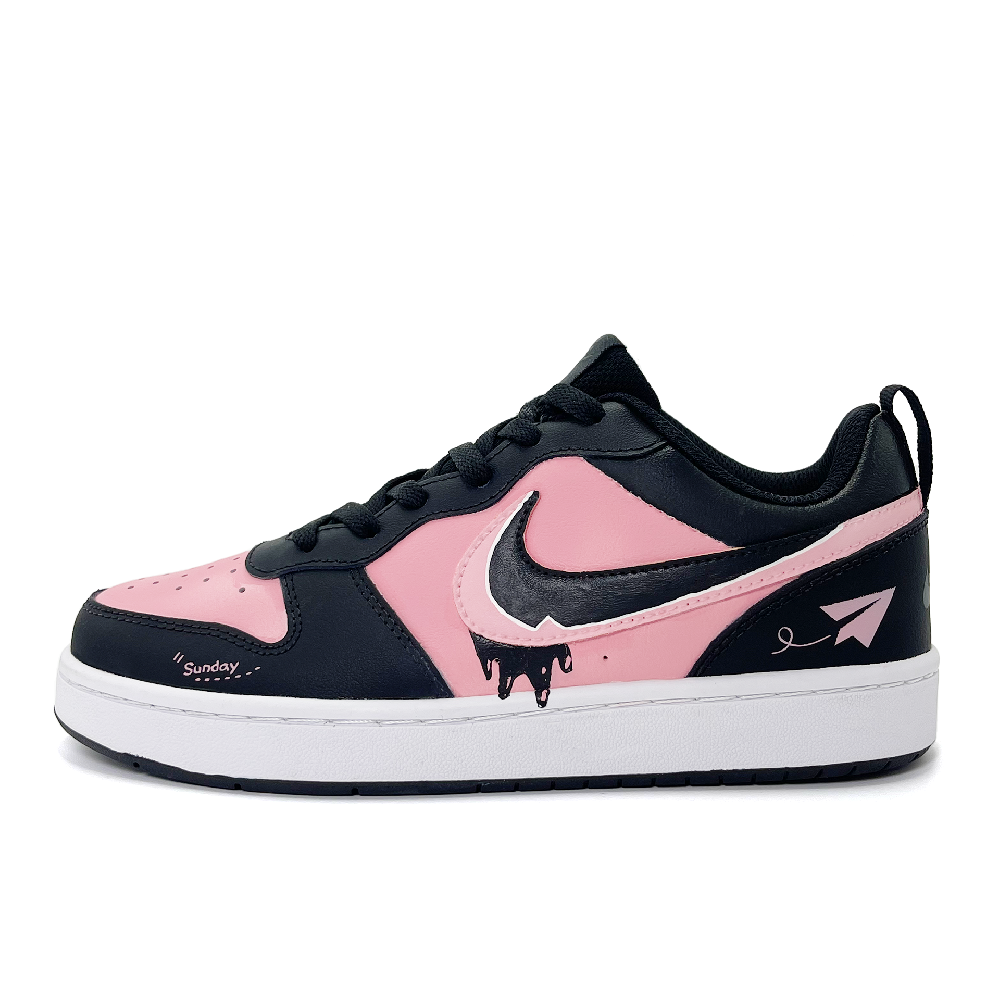 Nike Court Borough 2 Skateboard Shoes Women's Low-Top Black Pink