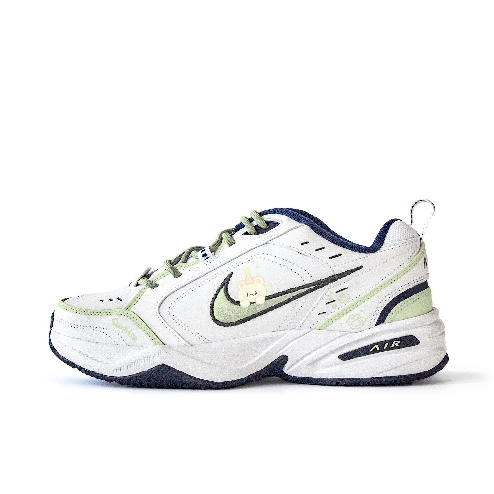 Nike Air Monarch 4 Late Boat Small Flower Anti-Slip Wear-Resistant Low-Top Chunky Sneakers Unisex Light Green