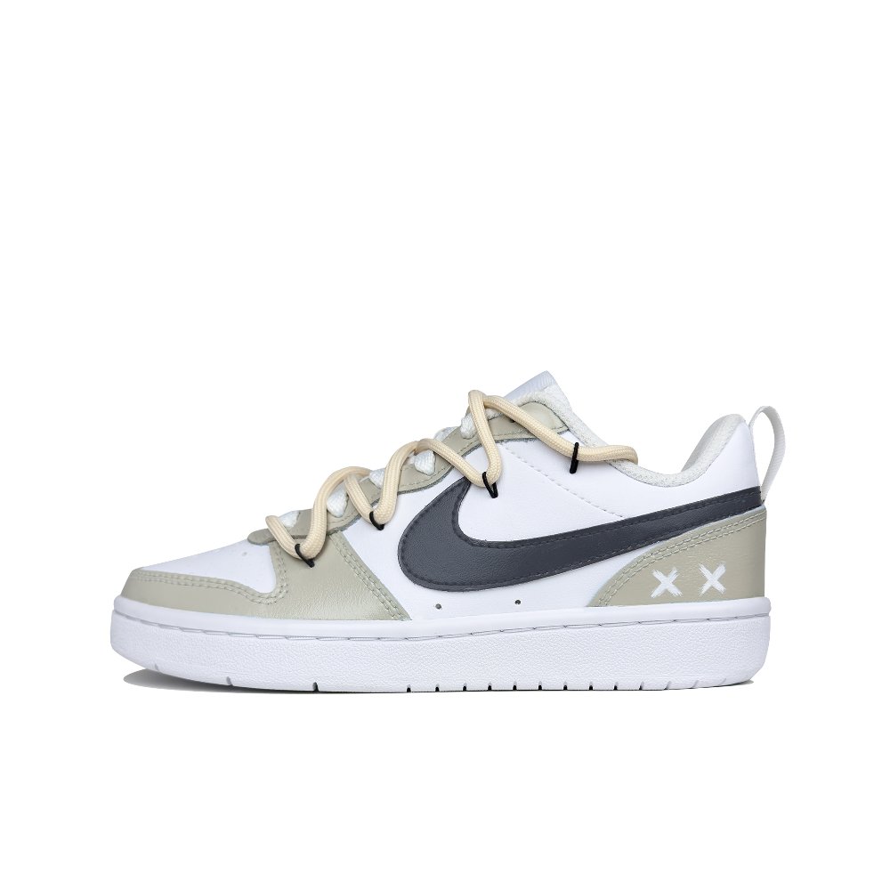 Nike Court Borough Low 2 Mud Slip-Resistant Cushioning Abrasion-Resistant Low-Top Skateboard Shoes GS Earth Yellow