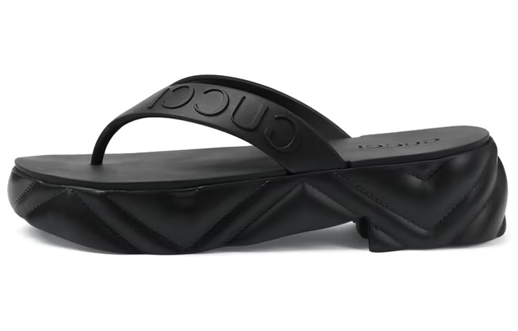 GUCCI Women's Thong Platform Sandal 'Black' Women's