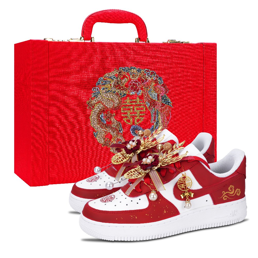 Nike Air Force 1 Skateboard Shoes Unisex Low top White/Red