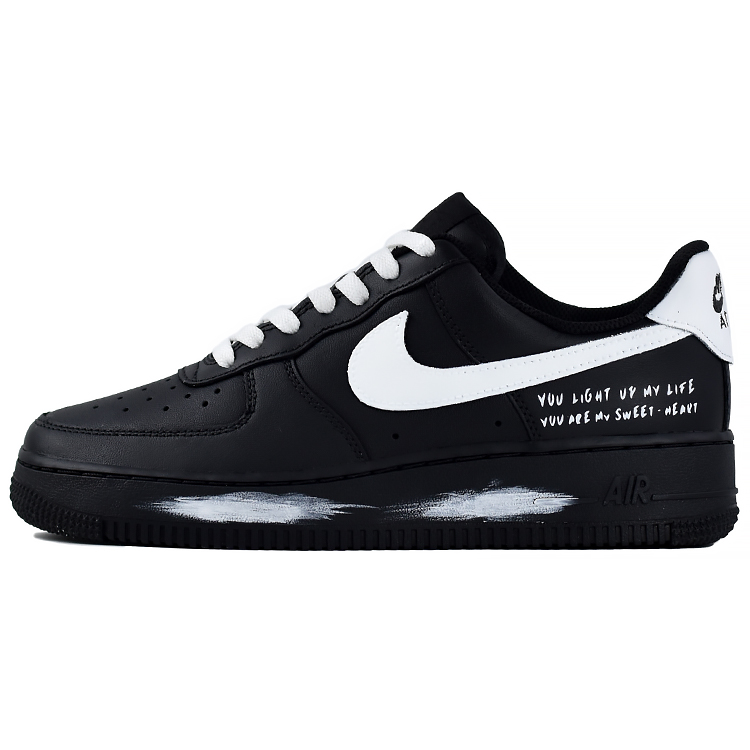 Nike Air Force 1 Anti-Slip Wear-Resistant Low-Top Skateboard Shoes Women's Black White