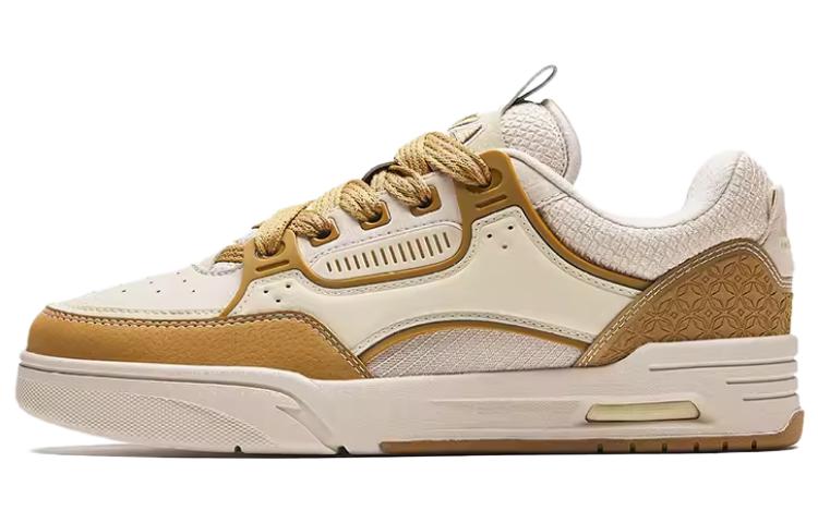 Anta Slip-Resistant Cushioning Wear-Resistant Low-Top Skateboard Shoes Women's Beige Yellow