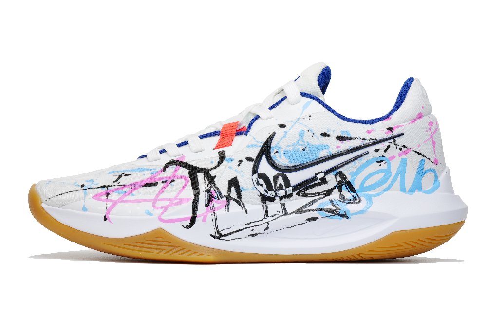 Nike Precision 6 Cushioned Slip-Resistant Abrasion-Resistant Low-Top Basketball Shoes Men's White