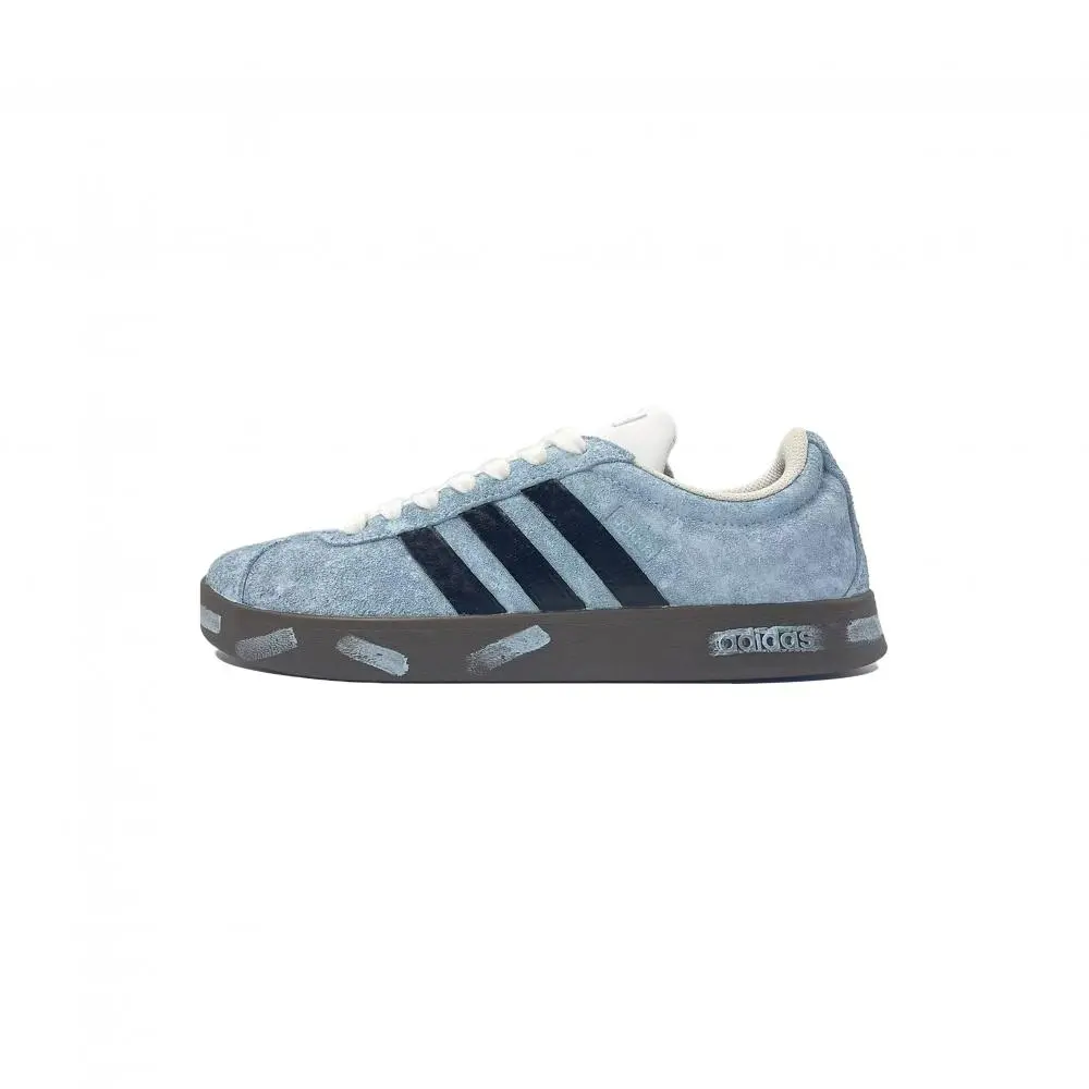 Adidas VL COURT 2.0 Sea Salt Old Dreams, Leisure Style Lightweight Low top Skateboard Shoes Unisex Blue Black White