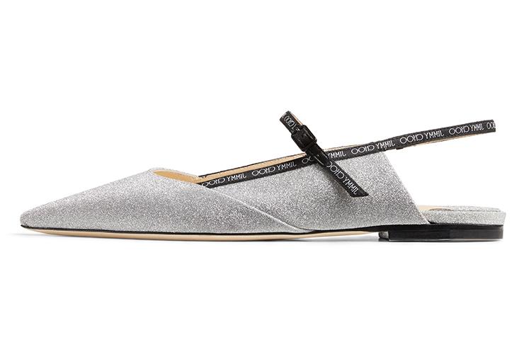 Jimmy Choo Zhou Yangjie Ree Flat Pumps Women's Casual Shoes Women's Silver