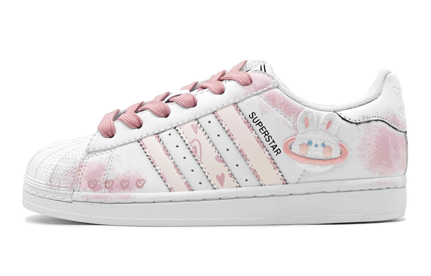Adidas Originals Superstar 2 Pink Planet Bunny Low top Casual Skateboard Shoes Unisex Pink White