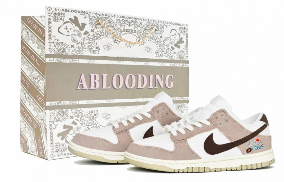 Nike Dunk Low ABLOODING Summer Romance Collection Anti-Slip Wear-Resistant Low-Top Skateboard Shoes Women's Brown