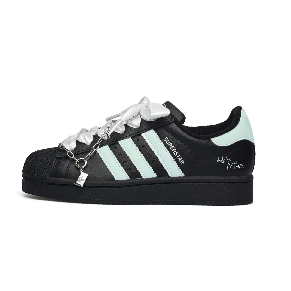 Adidas Originals Superstar 2 Cushioning, Wear Resistant Low Top Skateboard Shoes Women's Black Green