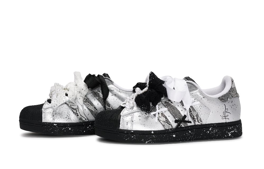 Adidas Originals Superstar 2 Low Top Skateboard Shoes Men's Black White Silver