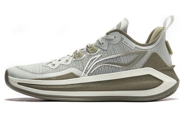 LiNing Liren 3 V2 Wild Whisper Cushioning Anti-Slip And Wear-Resistant Low-Top Basketball Shoes Unisex Gray Green