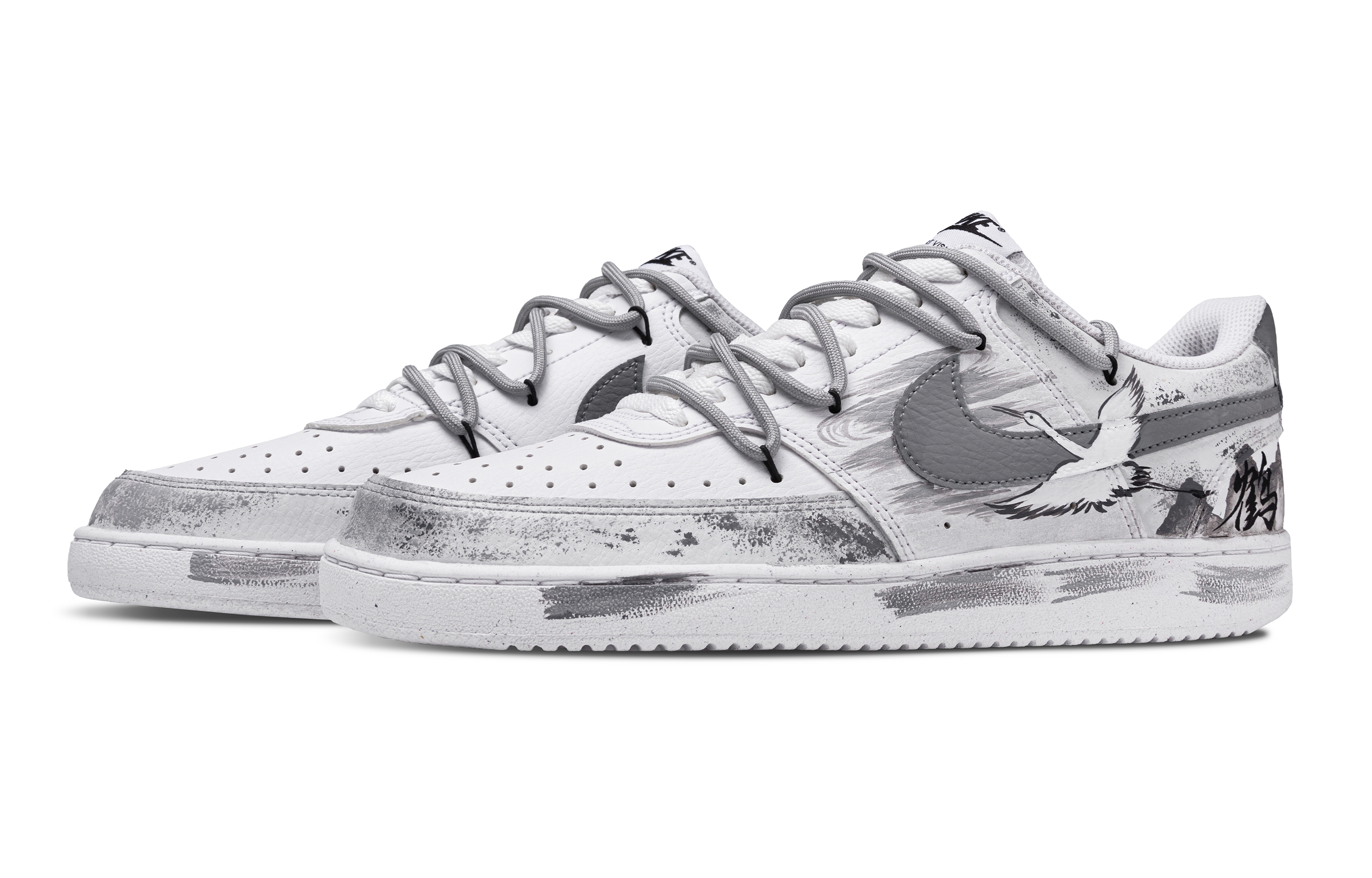Nike Court Vision 1 Viewing Cranes By The Mountain Non slip Lightweight Low Top Skateboard Shoes Unisex White Gray купить в интернет-магазине Yoocart с быстрой доставкой по России.