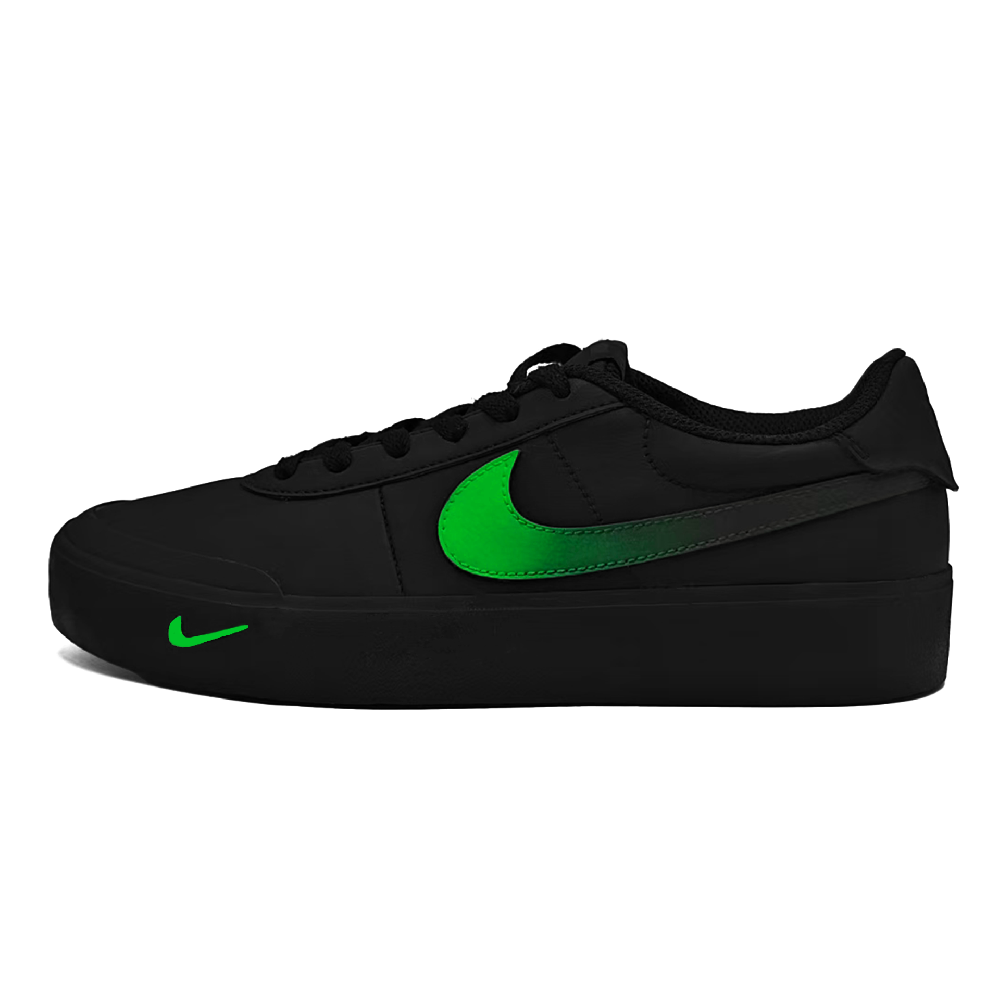 Nike Court Shot Low Top Skateboard Shoes Unisex Black Green