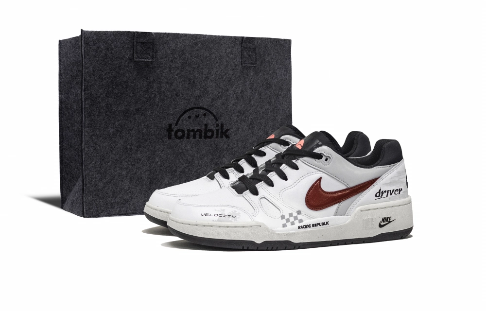 Nike Full Force Racing Road Cushioning, Wear Resistant Low top Skateboard Shoes Unisex Gray White