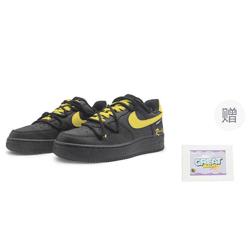 Nike Air Force 1 Abrasion Resistant Low Top Skateboard Shoes Unisex Black Yellow купить в интернет-магазине Yoocart с быстрой доставкой по России.