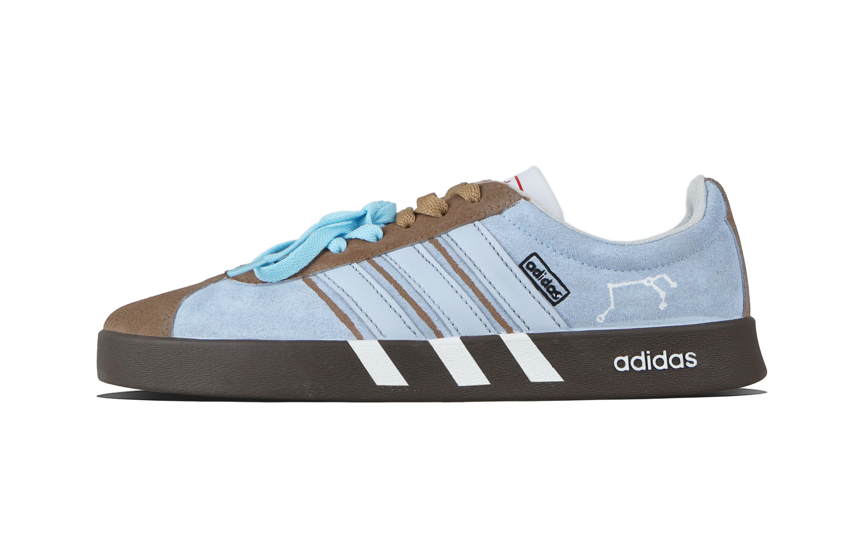 Adidas VL COURT 2.0 Starry Universe Cushioning, Wear Resistant Low top Skateboard Shoes Unisex Blue