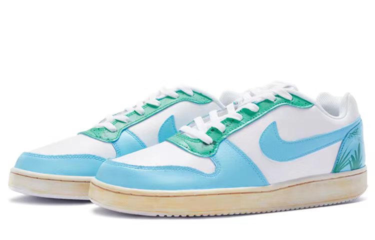 Nike EBERNON Low Anti Slip Wear Resistant Low Top Skateboard Shoes Men's Blue White Green