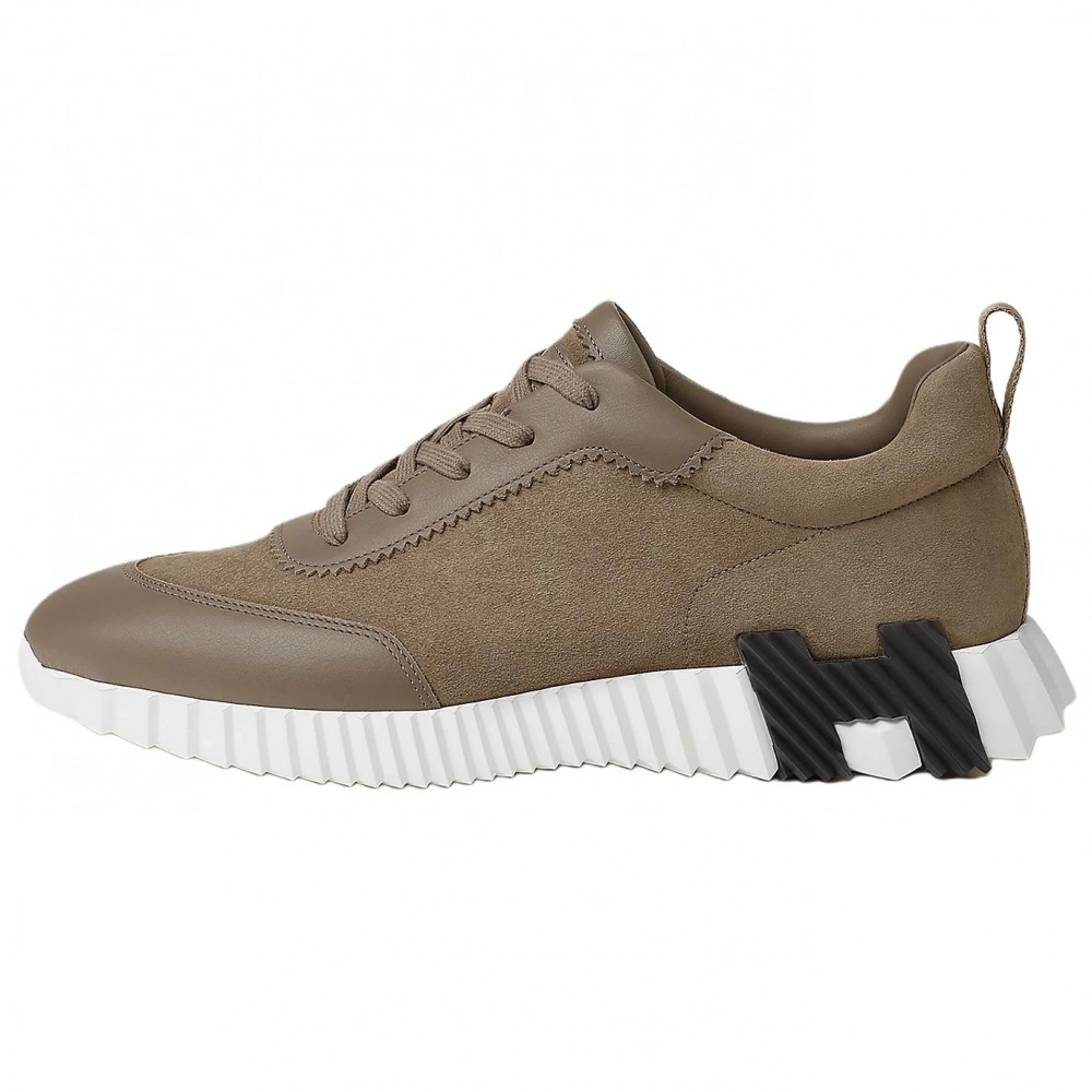 HERMES Bouncing Low Top Casual Shoes Men's Dark Umber