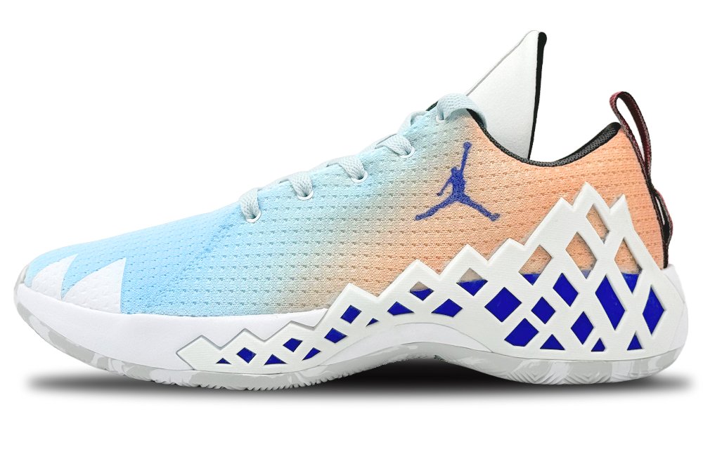 Jordan Jumpman Diamond Cushioning Rebound Mid-Top Basketball Shoes Men's Blue Pink