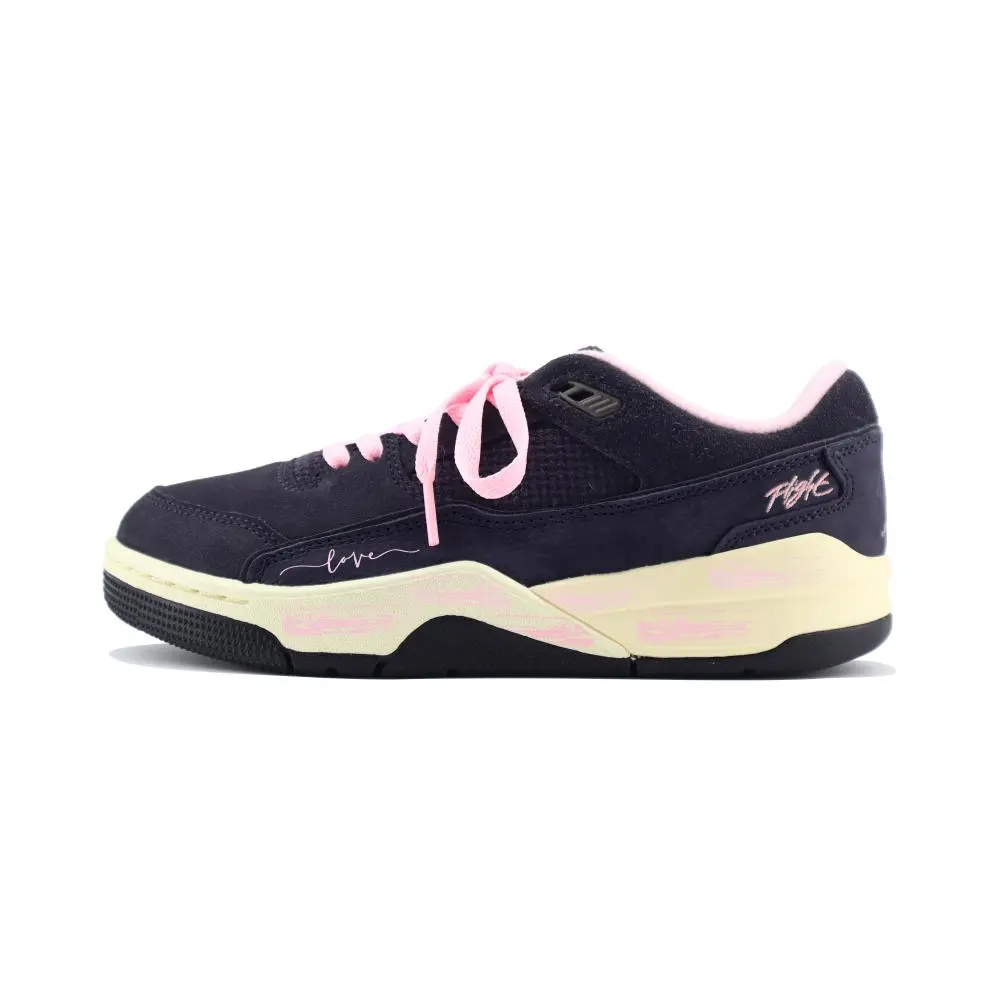 Jordan FLIGHT COURT Abrasion Resistant Low top Vintage Basketball Shoes Unisex Black Pink