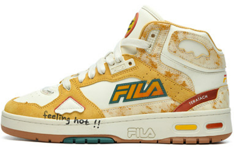 FILA FUSION Teratach Vintage Basketball Shoes Men Mid-Top Yellow