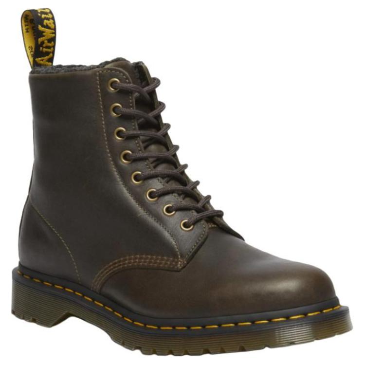 Dr. Martens 1460 Faux Fur Lined Grizzly Leather Lace Up Boot 'Olive' купить в интернет-магазине Yoocart с быстрой доставкой по России.