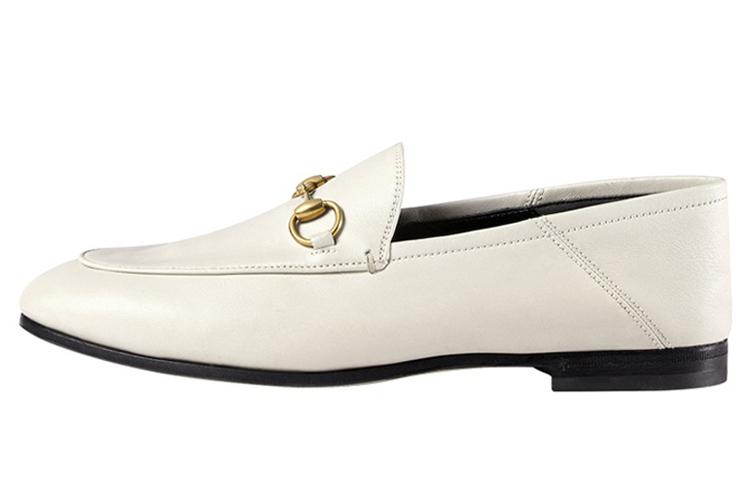 GUCCI Horsebit Loafer Leather White Women's