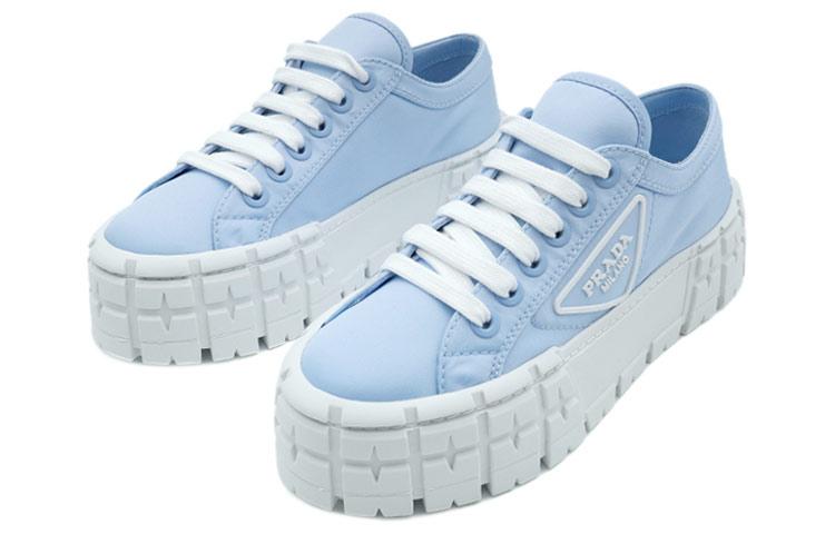 PRADA Double Wheel Re nylon Gabardine Sneakers 'Blue' Women's