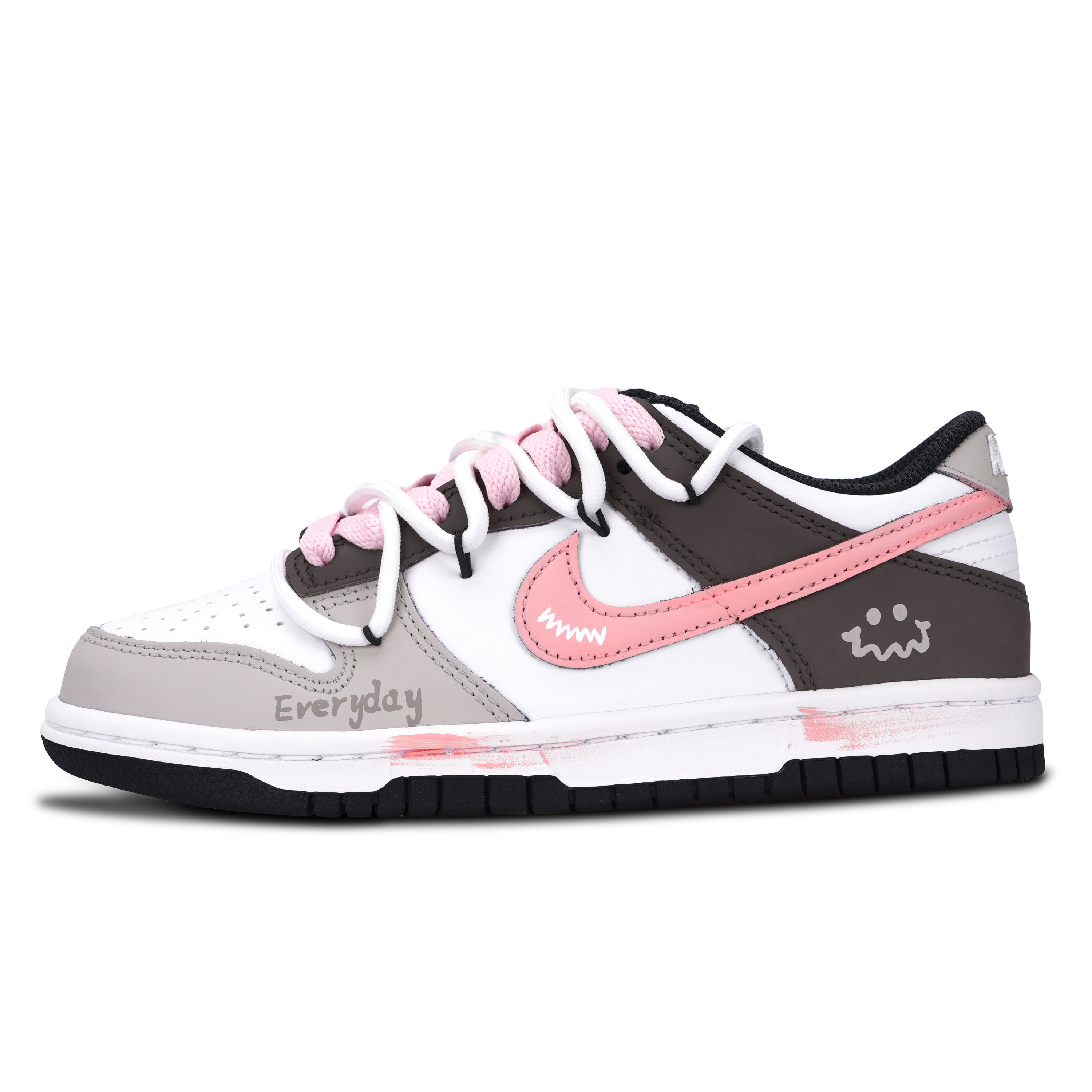 Nike Dunk Black White, Every Day Happy Abrasion Resistant Low top Skateboard Shoes Unisex Pink