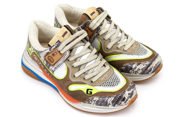 GUCCI Ultrapace Low Top Casual Shoes Women's Brown Yellow купить в интернет-магазине Yoocart с быстрой доставкой по России.