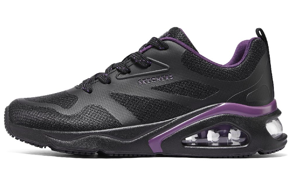Skechers Cushioning Wear-Resistant Low-Top Running Shoes Women's Black