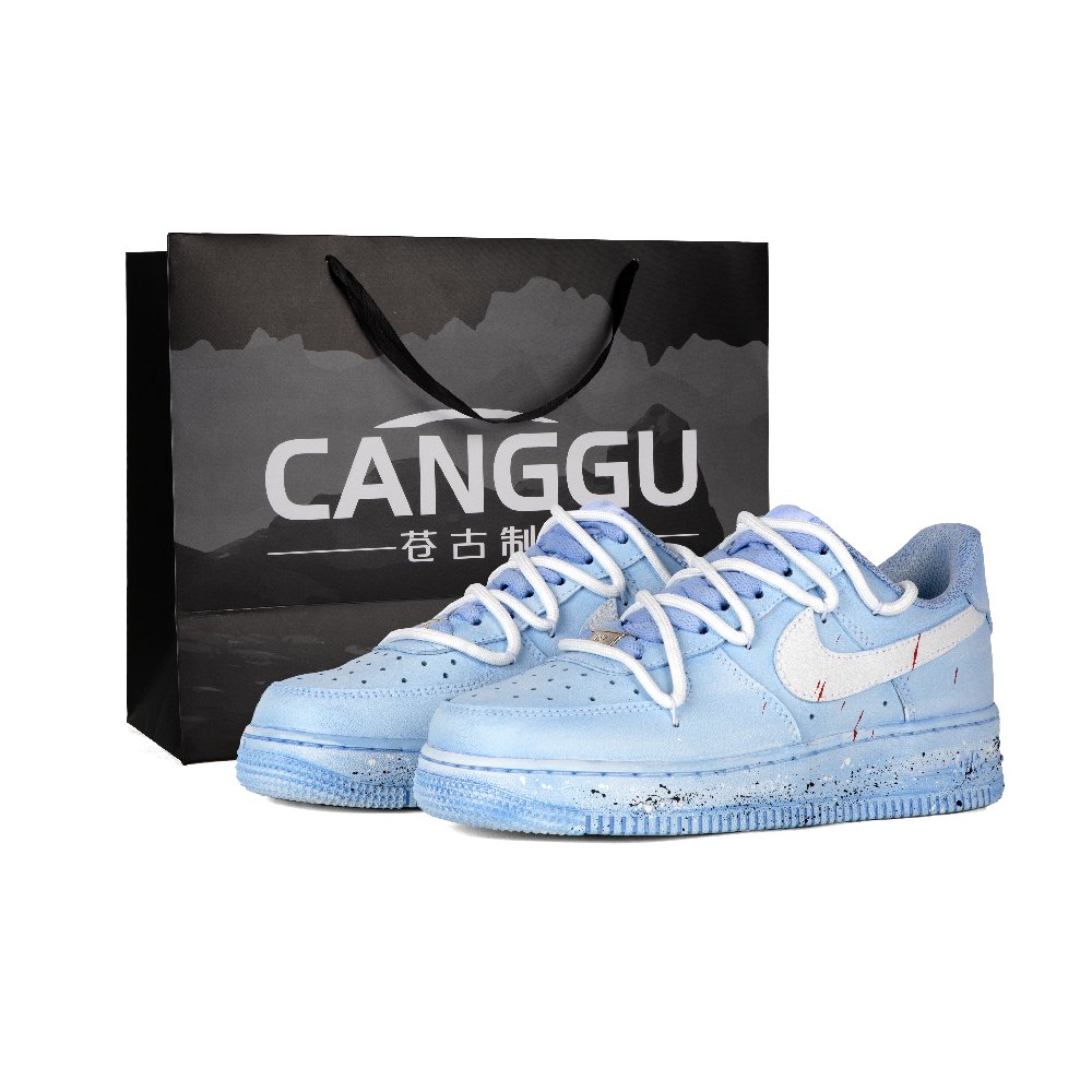 Nike Air Force 1 Anti Slip Wear Resistant Low Top Skateboard Shoes Unisex Blue