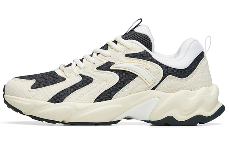 ANTA Running Shoes Men Low-Top Carbon Gray/Light Beige White