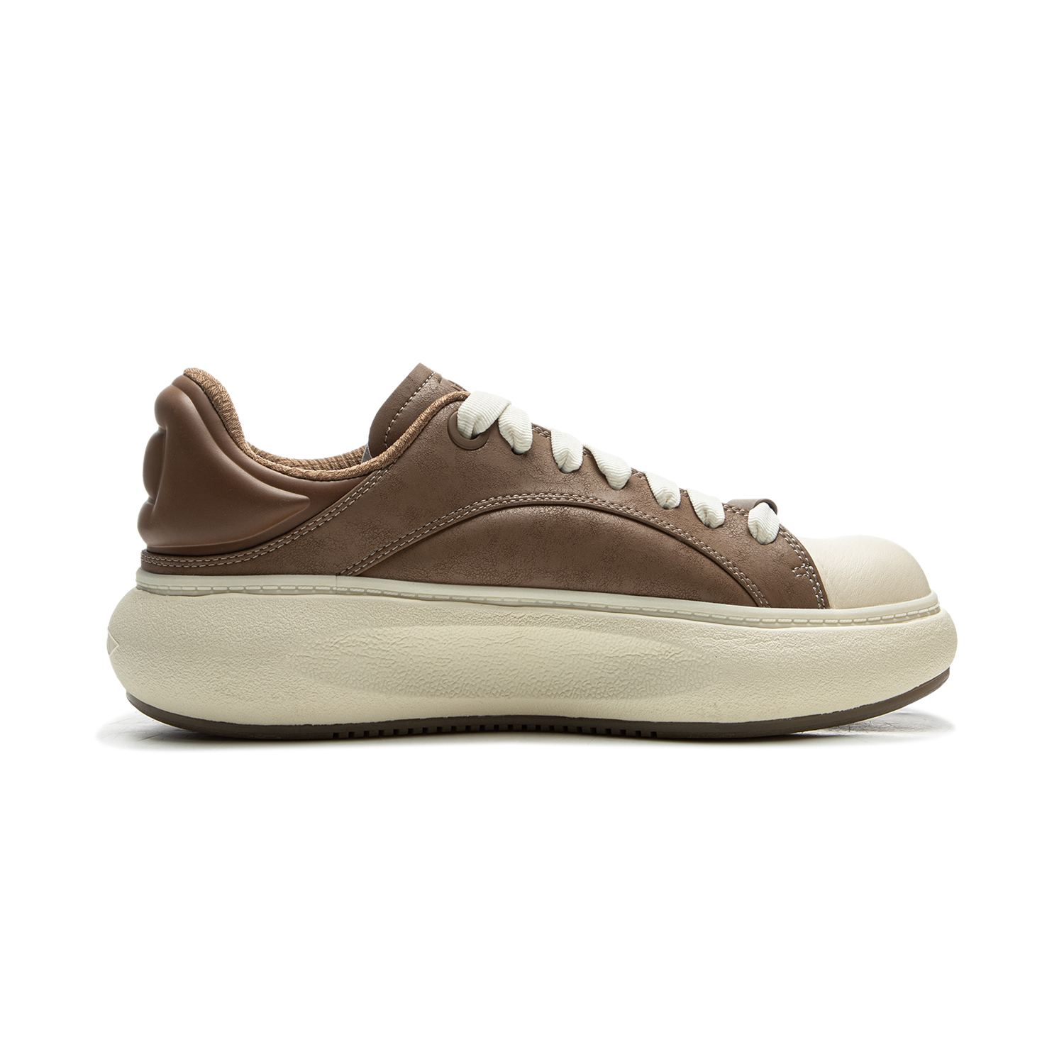 LiNing Abrasion Resistant Slip Resistant Low Top Casual Shoes Men's Brown Yellow