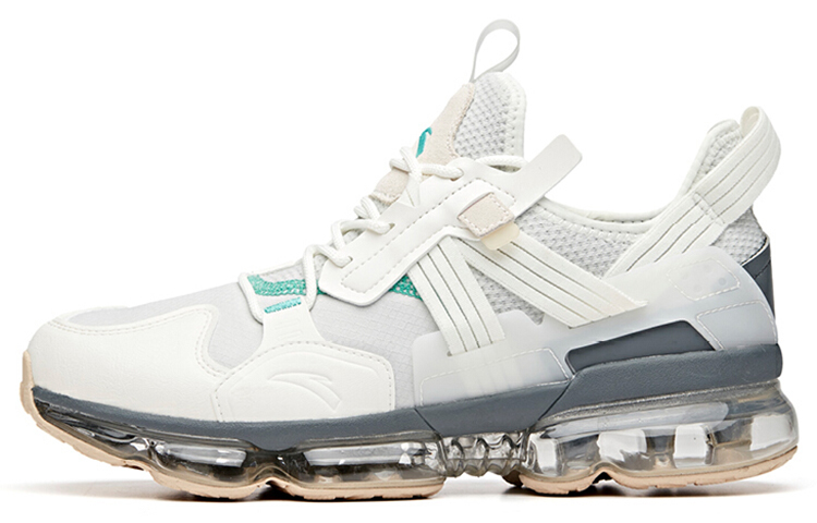 Anta Cushioning Abrasion Resistant Coverage Support Rebound Low Top Running Shoes Men's White Gray