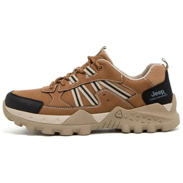 Jeep Wear-Resistant Low-Top Trekking Shoes Men's Light Brown
