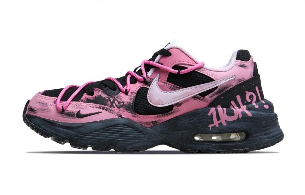 Nike Air Max Fusion Low-Top Casual Running Shoes Women's Black Pink
