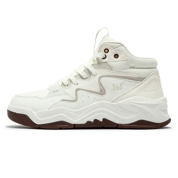 361° Anti-Slip Wear-Resistant High-Top Skateboard Shoes Men's Feather White