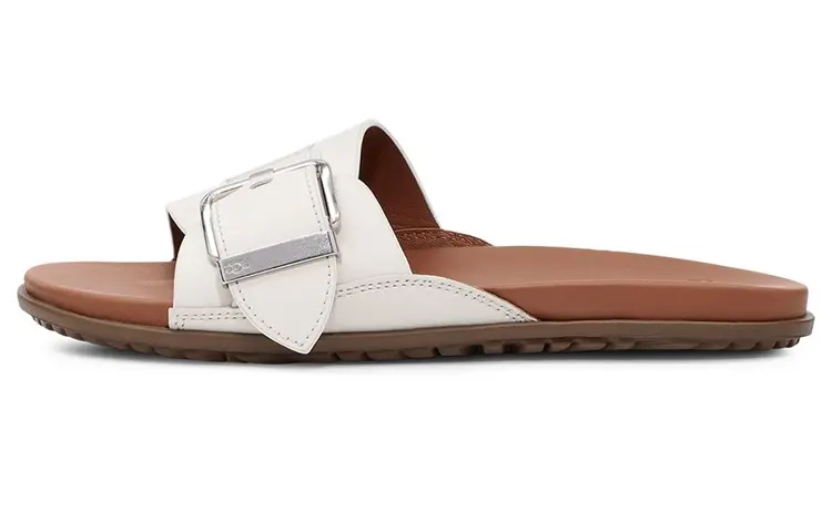 UGG Rubber Sole Abrasion Resistant Slide Slippers Women's White