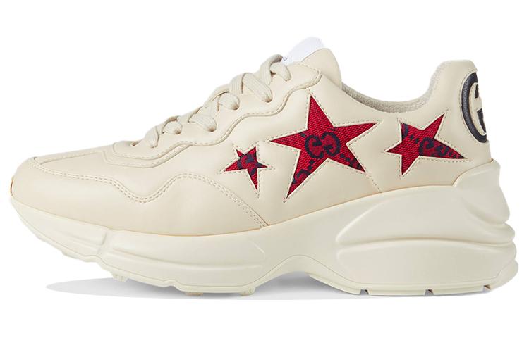 GUCCI Rhyton Anti-Slip And Wear-Resistant Breathable Low-Top Chunky Sneakers Women's Ivory White