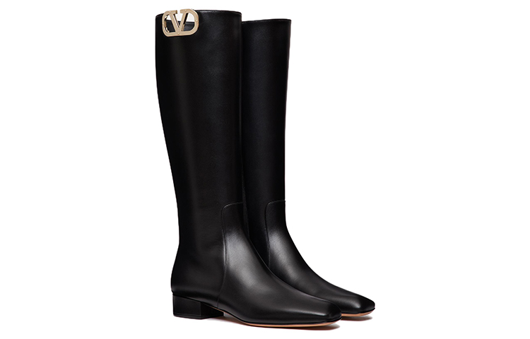 Valentino Vlogo Type Garavani Knee high Boots 3cm Women's Black