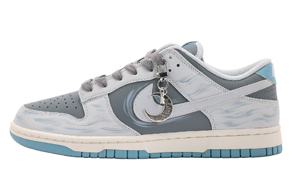 Nike Dunk Abrasion Resistant Low Top Skateboard Shoes Men's Gray Blue