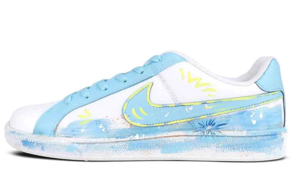 Nike Court Royale Abrasion Resistant Low top Skateboard Shoes Men's White Blue