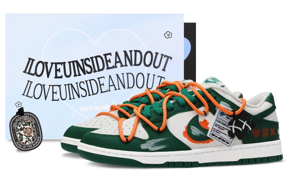 Nike Dunk Low-Top Skateboard Shoes Men's Orange Green
