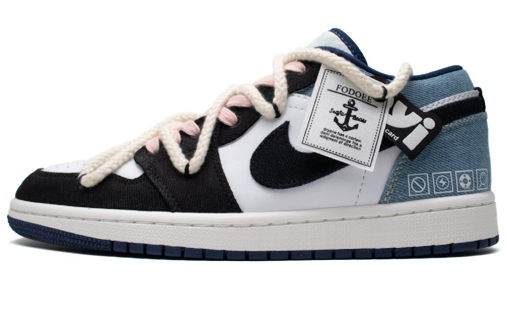 Jordan Air Jordan 1 Exclusion Zone Cushioning Slip Resistant Low Top Vintage Basketball Shoes Men's Light Blue