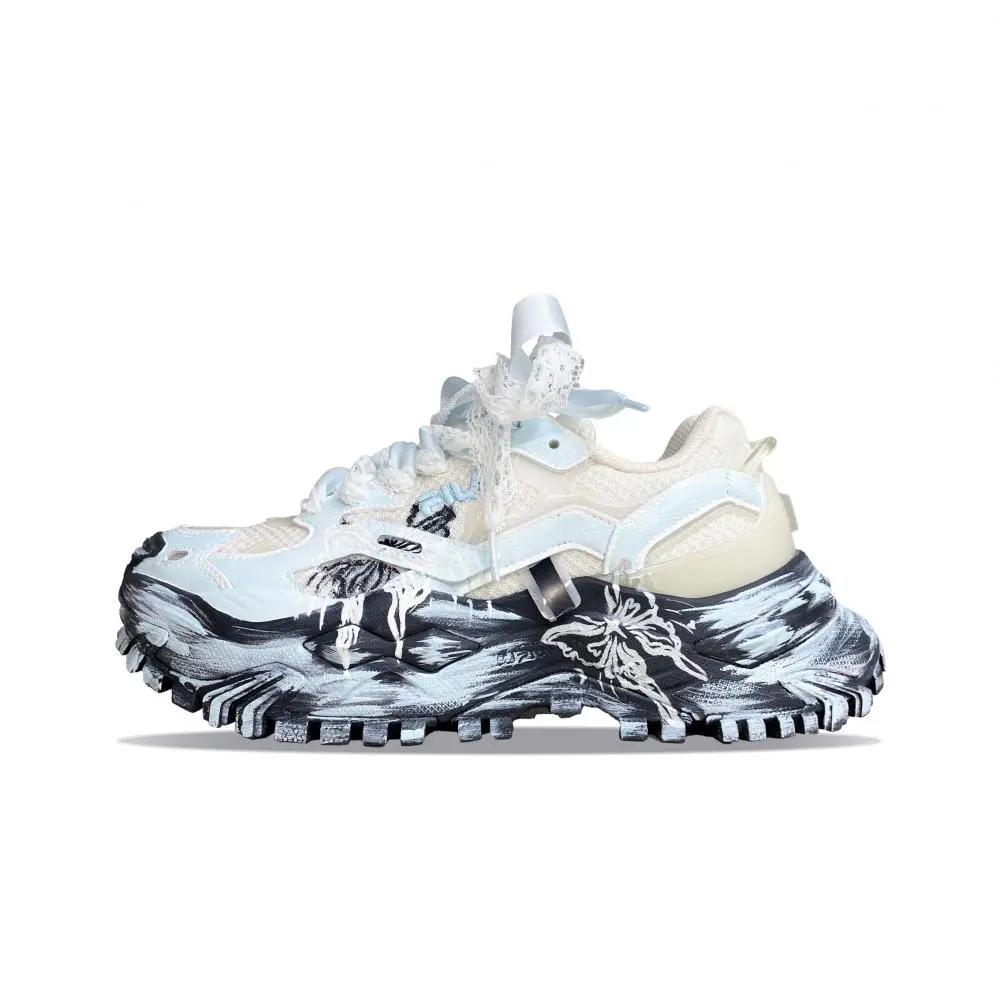 FILA FUSION BIANCO Blue Butterfly Low Top Casual Shoes Women's Light Blue