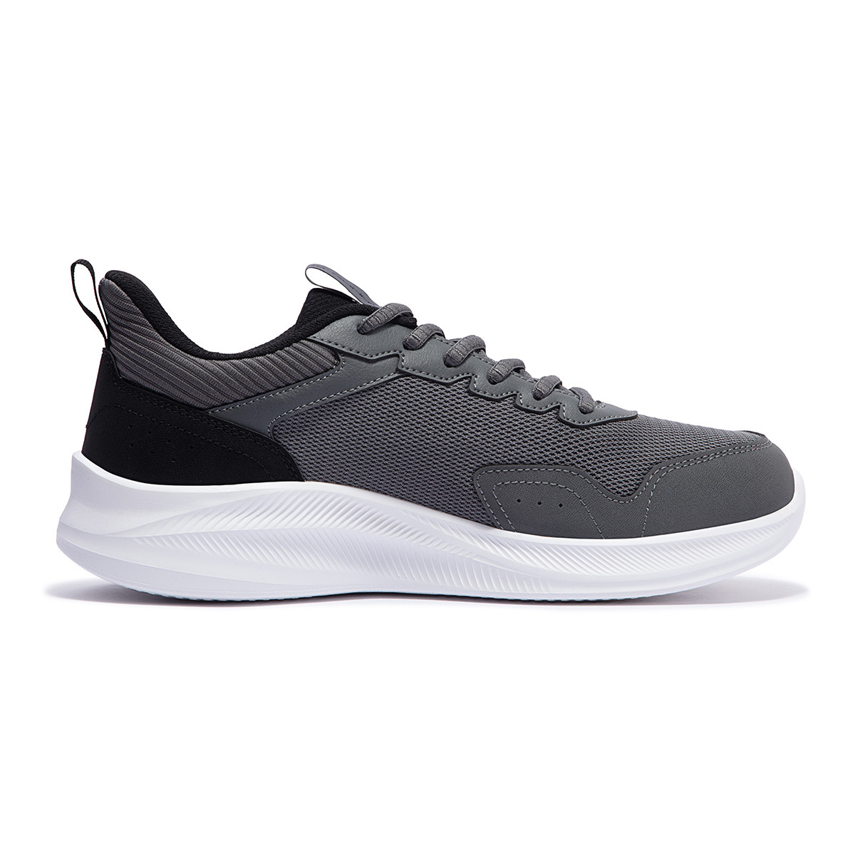 361° Cushioned Wear-Resistant Breathable Lightweight Low-Top Casual Running Shoes Men's Gray Black
